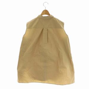 Theory 21AW シャツ ブラウス ノースリーブ Aライン 比翼仕立て S ベージュ