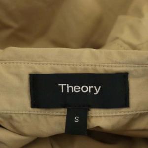 Theory 21AW シャツ ブラウス ノースリーブ Aライン 比翼仕立て S ベージュ