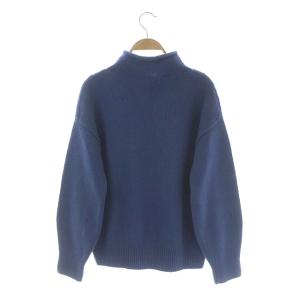 23区 カシミヤブレンドバルキー ロールネックニット セーター プルオーバー ウール 長袖 38 ブルー