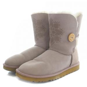 UGG australia ベイリーボタン ムートンブーツ ショート 25cm 紫 パープル