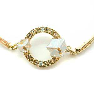 SWAROVSKI サークル クリスタル ブレスレット バングル ゴールド色