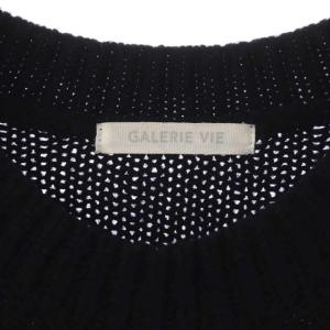 GALERIE VIE ファインウール クルーネックプルオーバー ニット セーター 長袖 S ネイビー