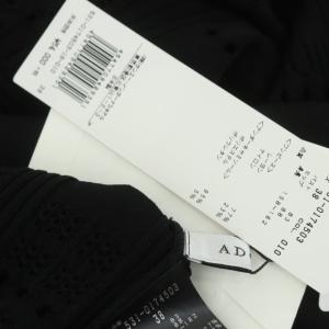 ADORE 20SS レーシーニットワンピース シアー Iライン 半袖 ロング スリット 38 ブラック