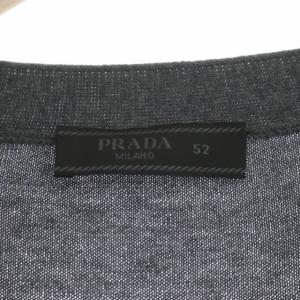 PRADA 2018年製 ニット カシミヤ混 カーディガン 長袖 Vネック 52 グレー