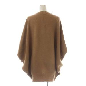 Plage 22AW グローブ付きワイドポンチョ風プルオーバー ニット セーター 長袖 F キャメル