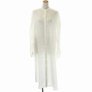 Ameri VINTAGE 20AW VEST LAYERED SHIRT DRESS 2点セット シャツワンピース 長袖 バンドカラー ロング ニットベスト