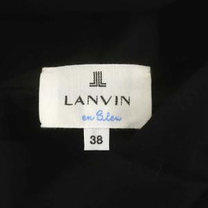 LANVIN en Bleu ロゴパーカー スウェット カットソー フード プルオーバー プリント 38 黒 ブラック