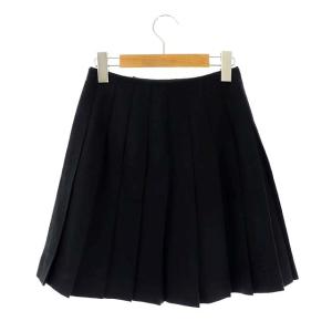 BLUE LABEL CRESTBRIDGE チェックラップスカート ミニ プリーツ フレア フリンジ ウール 34 赤 レッド 黒 ブラック ベージュ