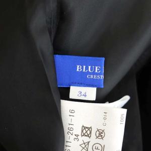 BLUE LABEL CRESTBRIDGE チェックラップスカート ミニ プリーツ フレア フリンジ ウール 34 赤 レッド 黒 ブラック ベージュ