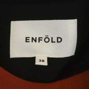 ENFOLD ウール ノースリーブ ワンピース フレア アシンメトリー ロング 配色 38 キャメル オフホワイト ブラック 茶 黒