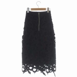 CELFORD 21AW リボンレーススカート ロング タイト 34 黒 ブラック