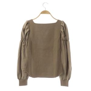 CELFORD 21AW スクエアネックニットプルオーバー カットソー 長袖 切替 36 ライトブラウン