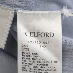 CELFORD 20SS フリルニットプルオーバー カットソー 長袖 デザイン 36 サックス