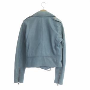 MICHAEL Michael Kors ライダースジャケット ラムレザー ジップアップ ダブル XS 水色 ライトブルー