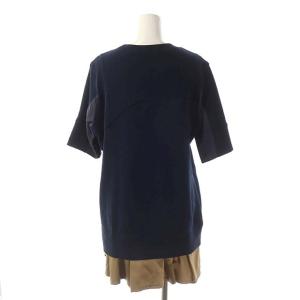 UNDERCOVER レイヤードスウェットワンピース ミニ 半袖 2 紺 ネイビー キャメル