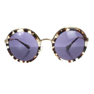 PRADA サングラス 丸フレーム べっ甲柄 5423 140 ゴールド色 黒 ブラック ベージュ SPR50T OH