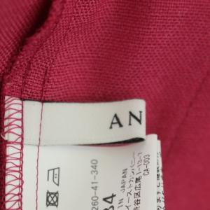ANAYI 22AW リネン調オックスポケット付きワンピース ロング ノースリーブ ベルト付き 34 ピンク