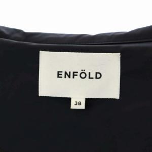 ENFOLD 20SS ナイロンフーディコート アシンメトリー 38 濃紺