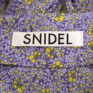 SNIDEL 20SS バリエーションプリントワンピース Vネック 五分袖 ロング セミフレア 総柄 0 紫 黄 パープル イエロー