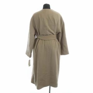 SNIDEL 18AW ノーカラーコート ウール カシミヤ混 リボン付き ロング ベージュ