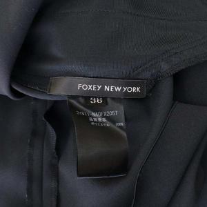 FOXEY NEW YORK 31911 サマーフェアリーワンピース ひざ丈 ノースリーブ 38 紺 ネイビー