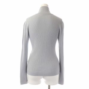 FOXEY BOUTIQUE ショルダーパフニット トップス セーター 長袖 リブ ハイネック 38 ライトグレー 39202