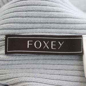 FOXEY BOUTIQUE ショルダーパフニット トップス セーター 長袖 リブ ハイネック 38 ライトグレー 39202