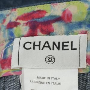 CHANEL 06S デニム タイトスカート ひざ丈 38 青 ブルー