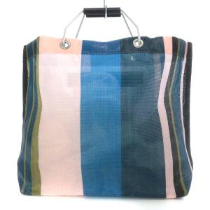 MARNI FLOWER CAFE トートバッグ ストライプ メッシュ マルチカラー