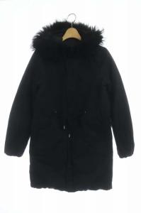 Deuxieme Classe ダウンコート アウター リバーシブル フード付き チャイニーズラクーンファー ミドル丈 36 黒 ブラック