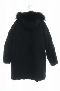 Deuxieme Classe ダウンコート アウター リバーシブル フード付き チャイニーズラクーンファー ミドル丈 36 黒 ブラック