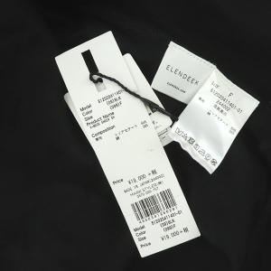 ELENDEEK V-NECK SHEER SH ブラウス 長袖 比翼ボタン F 黒 ブラック