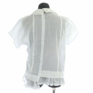 Tao AD2011 アシンメトリー エンブロイダリー ブラウス 半袖 刺繍 S 白 ホワイト