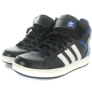 adidas Originals VARIAL MID ハイカットスニーカー レザー ロゴ 26cm ブラック ブルー