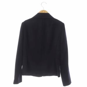 ANAYI 21SS ウールジョーゼットステンカラージャケット 総裏地 38 ネイビー