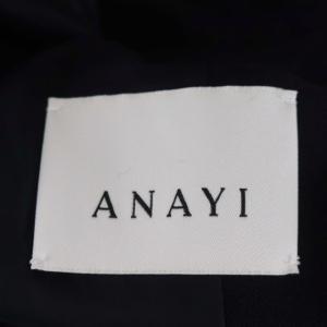 ANAYI 21SS ウールジョーゼットステンカラージャケット 総裏地 38 ネイビー