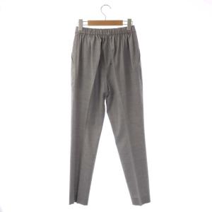 ENFOLD シルク混サマーウールストレッチジョッパーパンツ テーパード センタープレス タック イージー 36 グレー