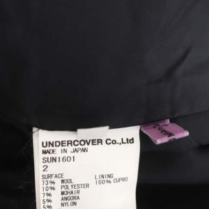 UNDERCOVER スー Sue ウールスカート ミニ フレア ウエストゴム モヘヤ混 アンゴラ混 2 グレー 紺 ネイビー