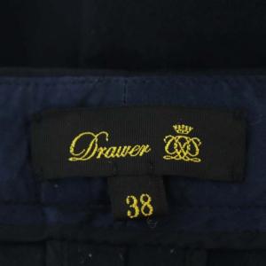 Drawer ウールプレスパンツ テーパード 38 紺 ネイビー