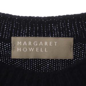 MARGARET HOWELL カシミヤ クルーネック長袖ニット セーター プルオーバー M 濃紺 ダークネイビー