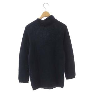 MARGARET HOWELL カシミヤリネン 長袖 ニット セーター プルオーバー 2 ダークブルー