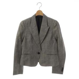 グレンチェックジャケット テーラード 1B 総裏地 2 グレー 黒 ブラック