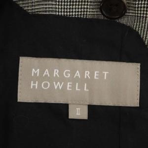 MARGARET HOWELL グレンチェックジャケット テーラード 1B 総裏地 2 グレー 黒 ブラック