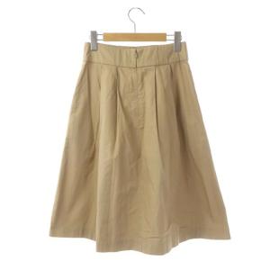 MARGARET HOWELL ひざ丈 コットンフレアスカート タック 1 ベージュ