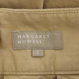 MARGARET HOWELL ひざ丈 コットンフレアスカート タック 1 ベージュ