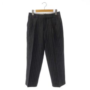 × フォックスブラザーズ FOX BROTHERS ストライプワイドパンツ クロップド ジッパーフライ 1 グレー