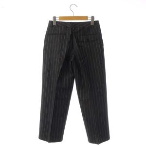 MARGARET HOWELL × フォックスブラザーズ FOX BROTHERS ストライプワイドパンツ クロップド ジッパーフライ 1 グレー