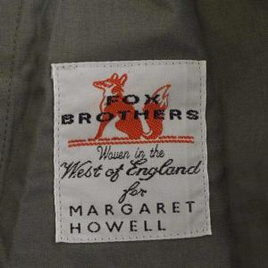 MARGARET HOWELL × フォックスブラザーズ FOX BROTHERS ストライプワイドパンツ クロップド ジッパーフライ 1 グレー