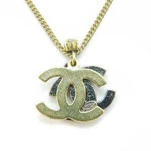 CHANEL 06P ダブルココマーク ネックレス ラインストーン ゴールド色