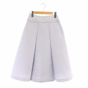 22SSキルティングジャガードフレアスカートミモレ丈 ロング タック 34 アイスグレー
